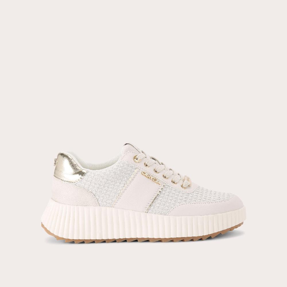 carvela AVENUE White Fabric Trainers by CARVELA