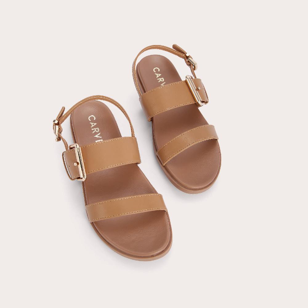 Carvela BERLIN Tan Flat Strappy Sandals By CARVELA