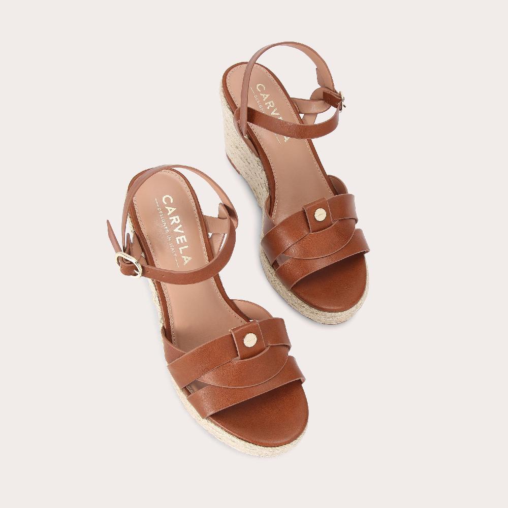 Carvela BRAVO WEDGE Tan Wedge Heel By CARVELA