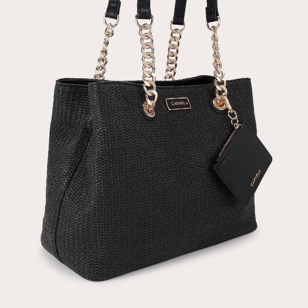 Carvela CAMMIE 3 Black Raffia Tote Bag By CARVELA