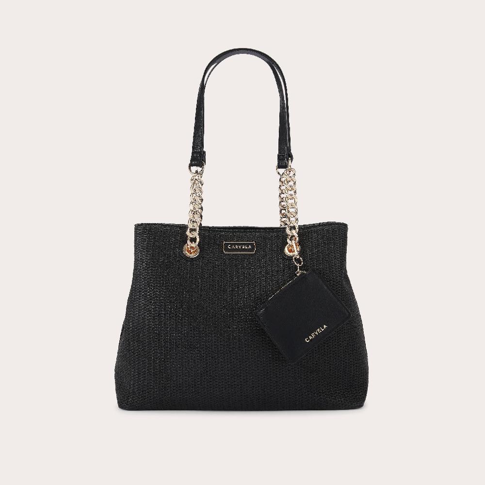 carvela CAMMIE 3 Black Raffia Tote Bag by CARVELA
