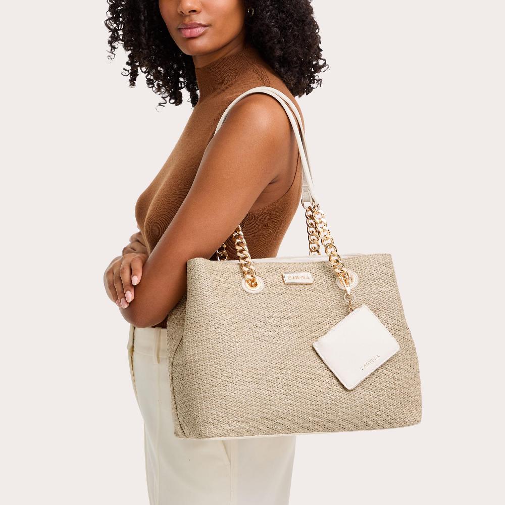 Carvela CAMMIE 3 Natural Woven Tote Bag By CARVELA