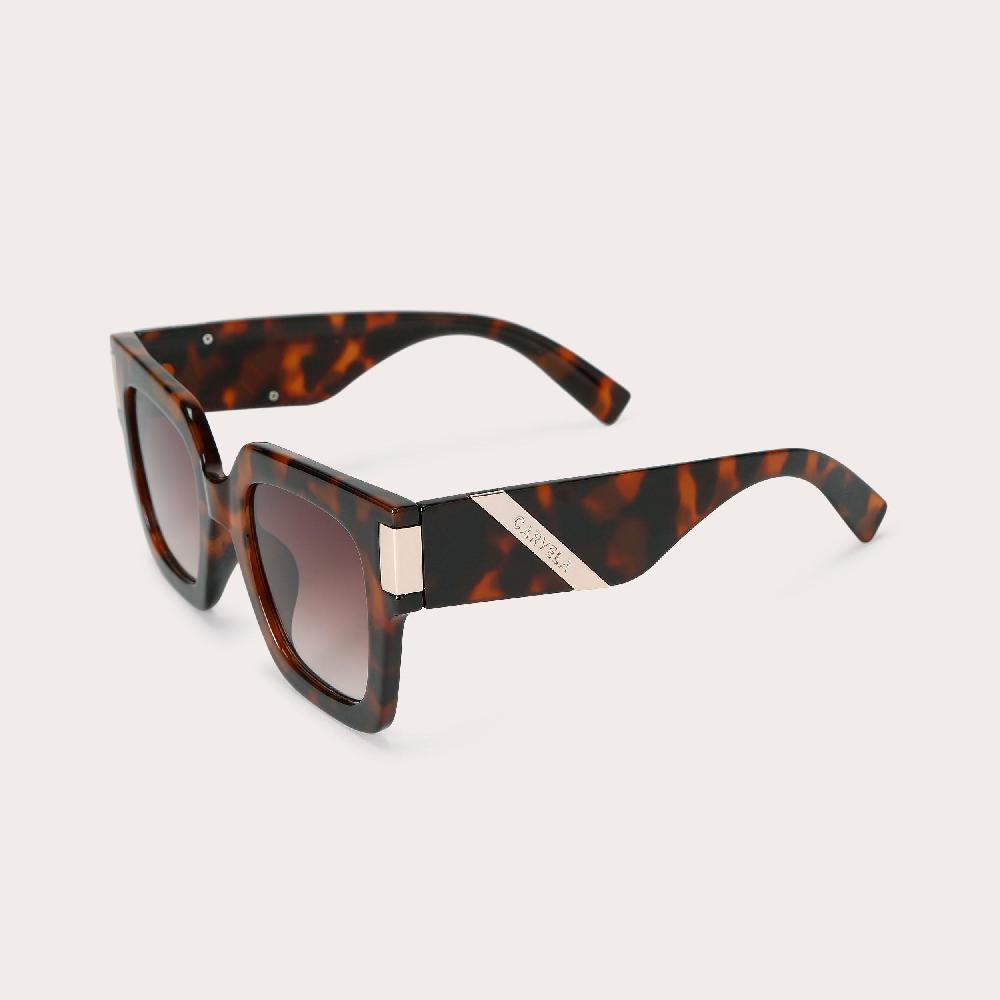 Carvela CARVELA CHUNKY FLARE Mid Brown Cat Eye Square Sunglasses By CARVELA