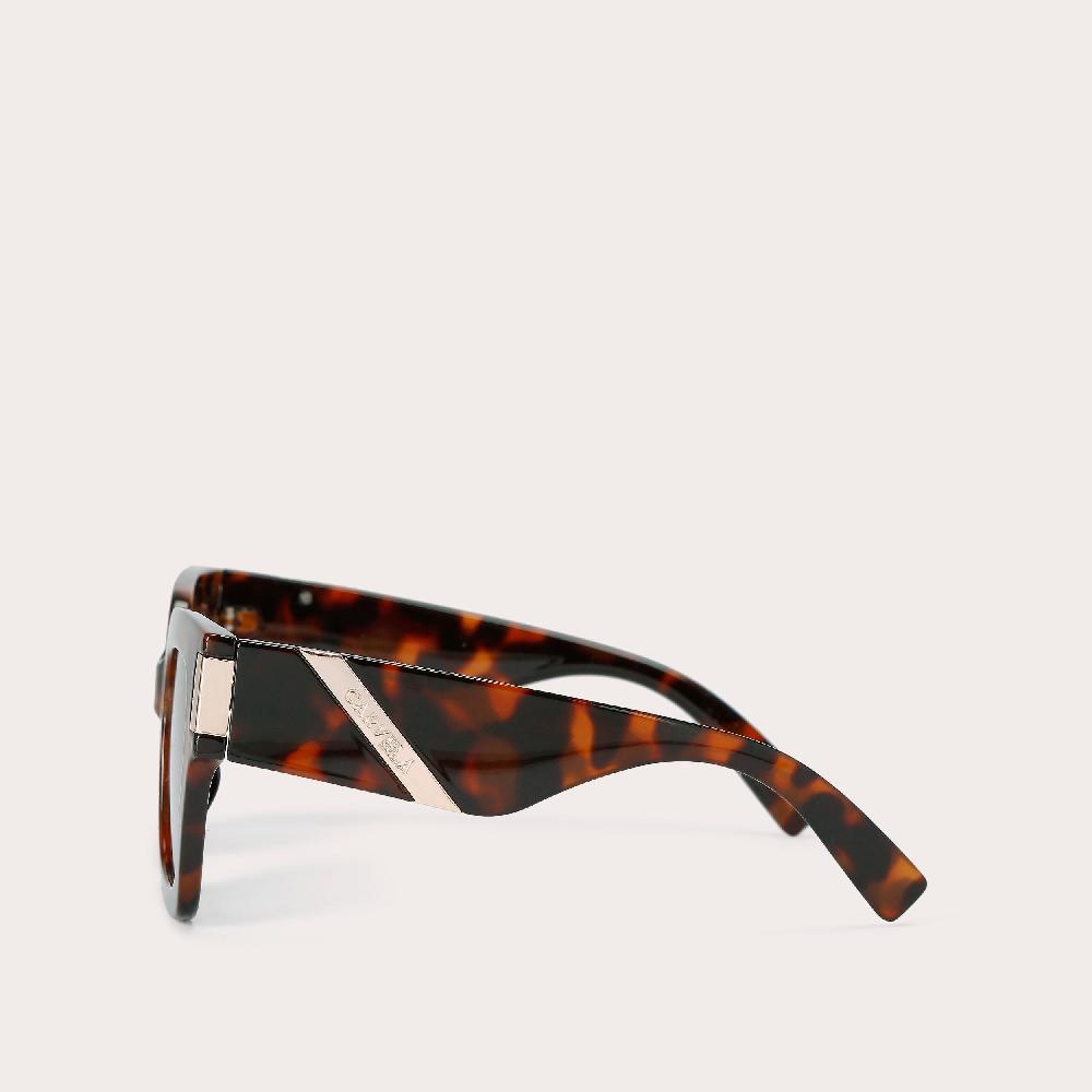 Carvela CARVELA CHUNKY FLARE Mid Brown Cat Eye Square Sunglasses By CARVELA