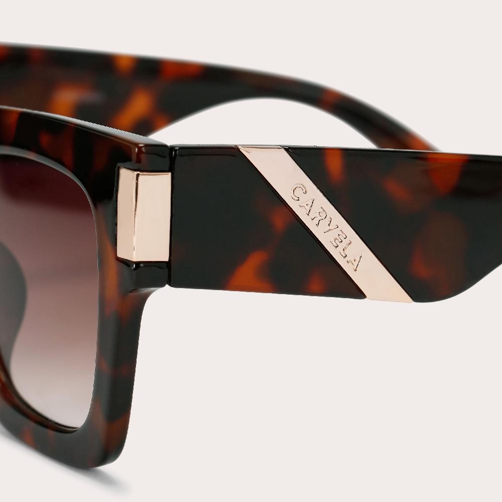 Carvela CARVELA CHUNKY FLARE Mid Brown Cat Eye Square Sunglasses By CARVELA