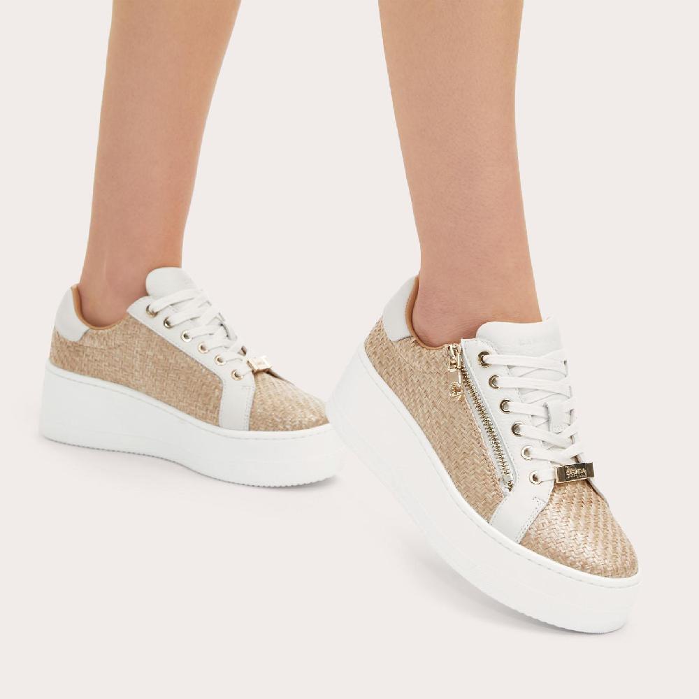 Carvela CONNECTED ZIP Raffia Trainers By CARVELA