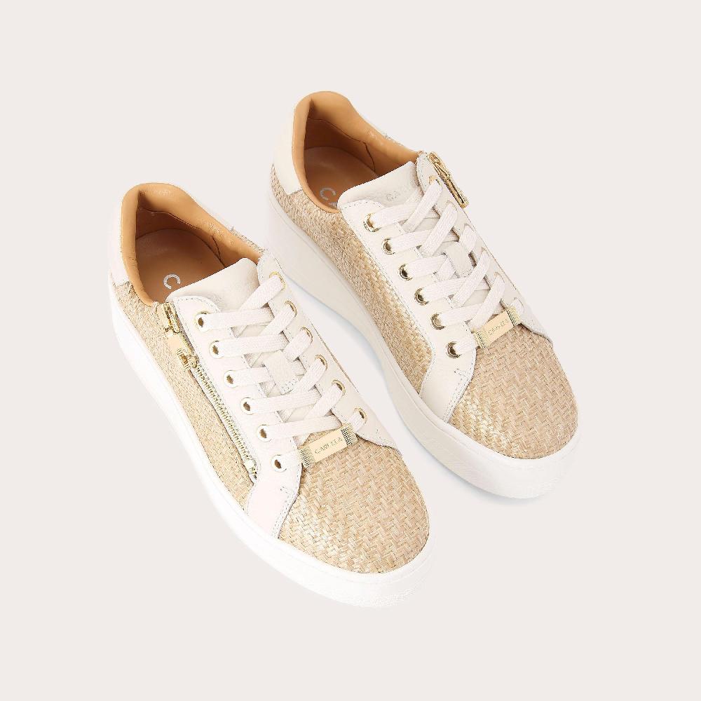 Carvela CONNECTED ZIP Raffia Trainers By CARVELA