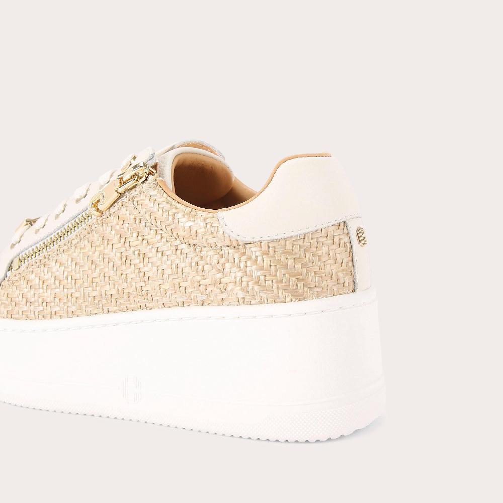 Carvela CONNECTED ZIP Raffia Trainers By CARVELA