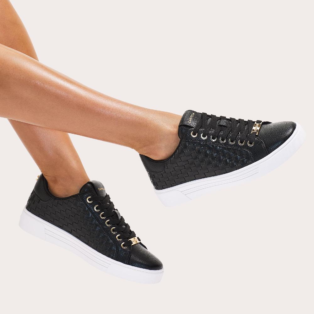 Carvela DAZE WEAVE Black Woven Trainers By CARVELA