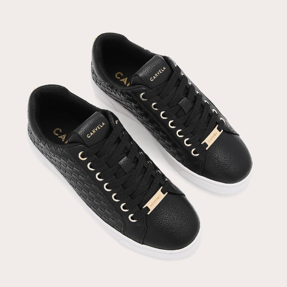 Carvela DAZE WEAVE Black Woven Trainers By CARVELA