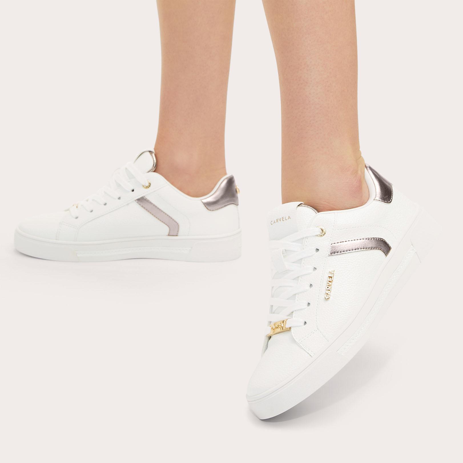 Carvela DAZE White Metallic Trainers By CARVELA