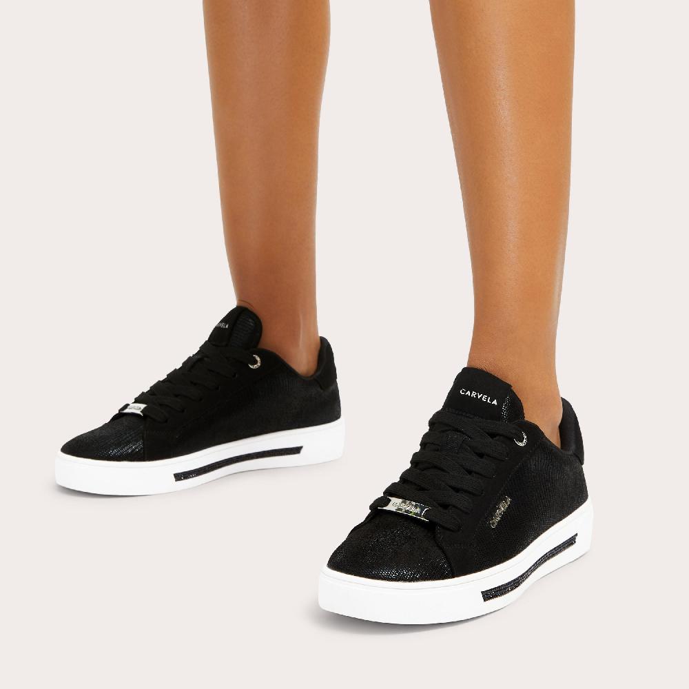 Carvela DIAMOND Black Lizard Trainer By CARVELA