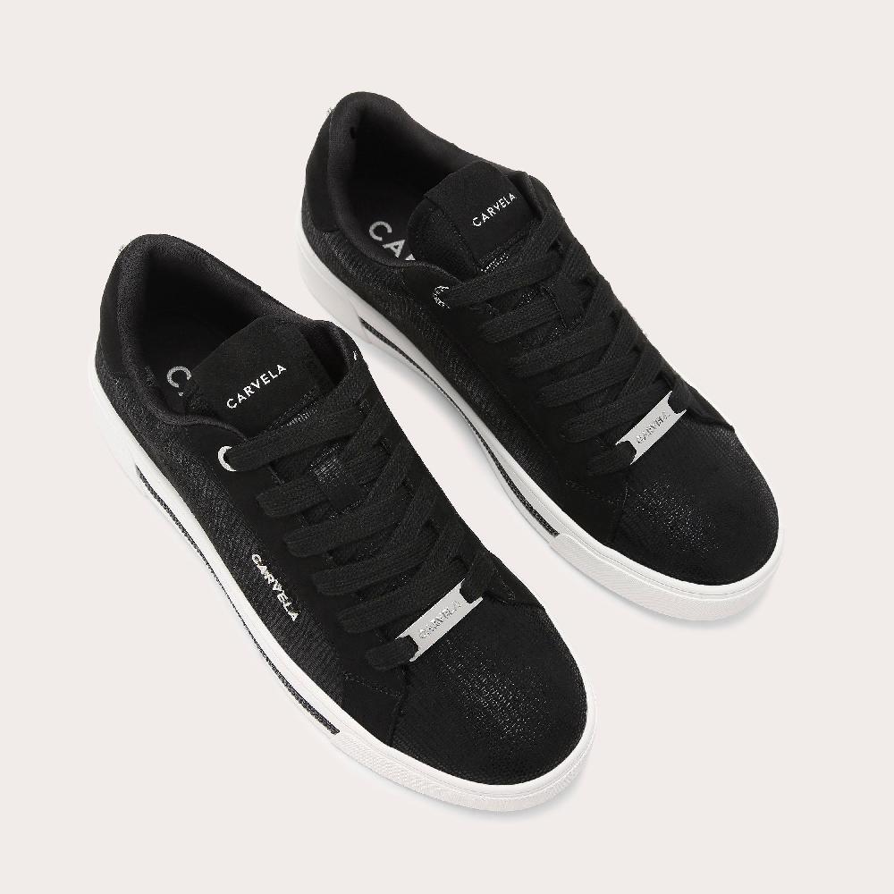 Carvela DIAMOND Black Lizard Trainer By CARVELA