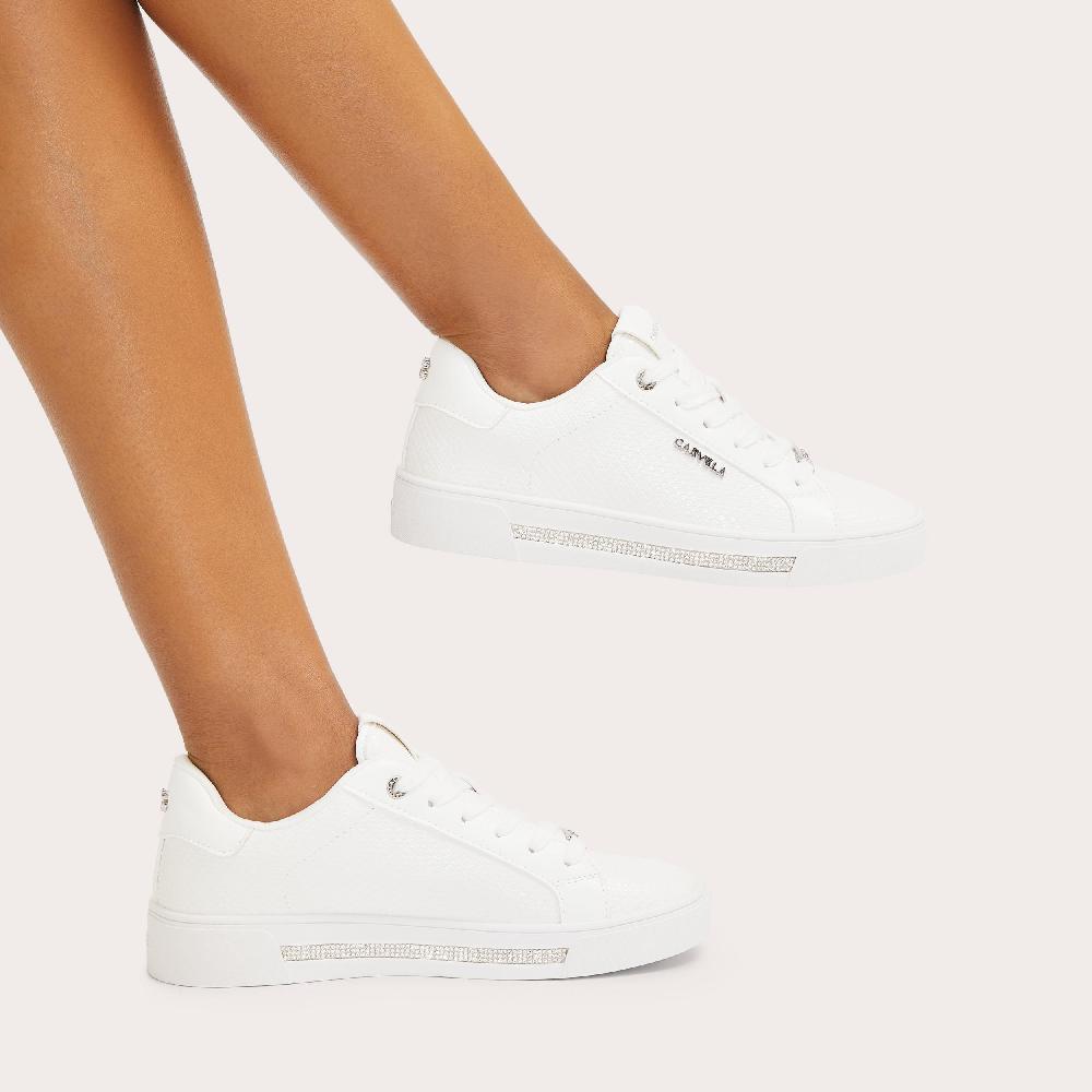 Carvela DIAMOND White Lizard Trainer By CARVELA