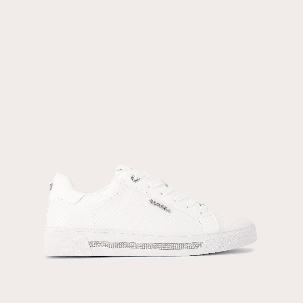 carvela DIAMOND White Lizard Trainer by CARVELA