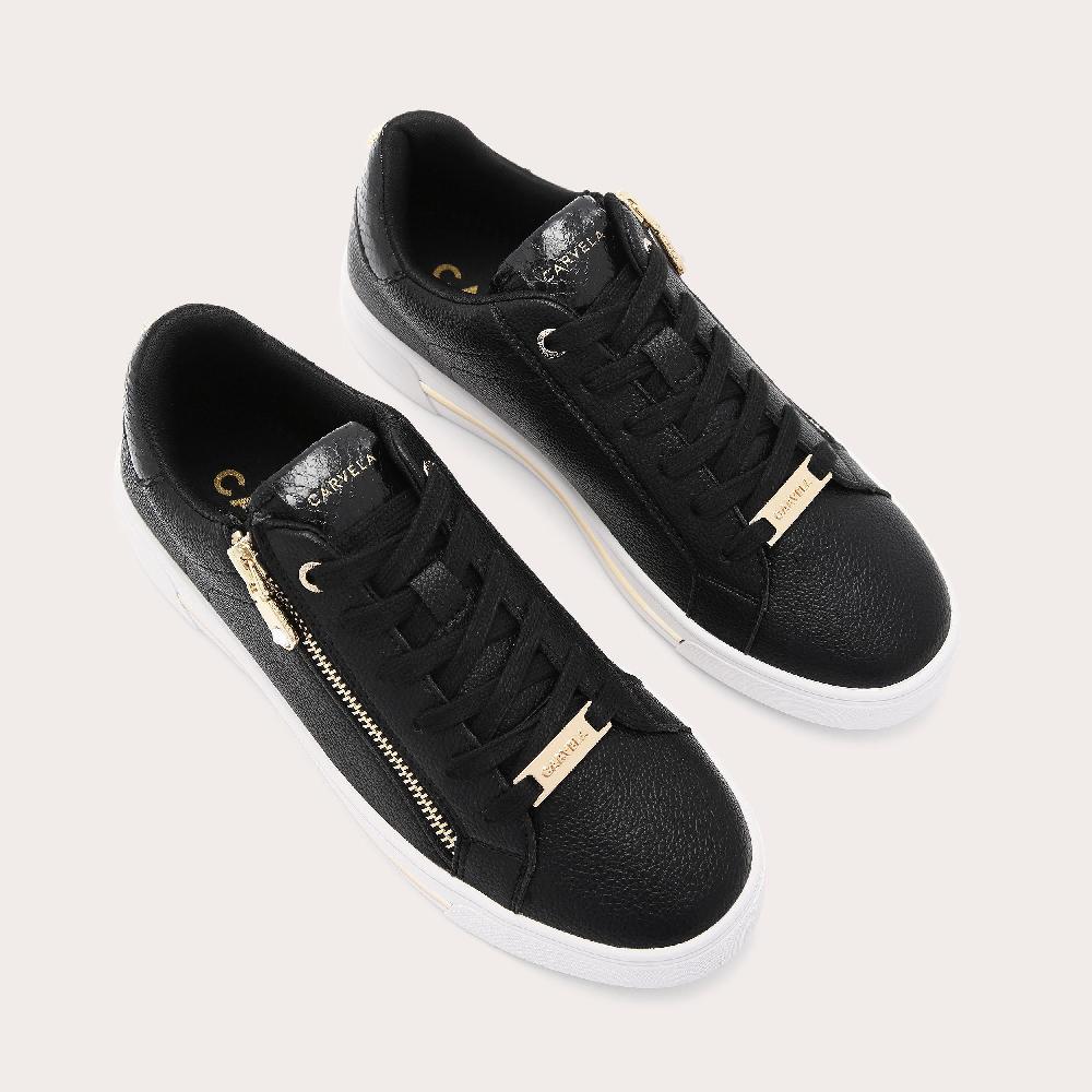 Carvela DIAMOND ZIP Black Zip Trainer By CARVELA