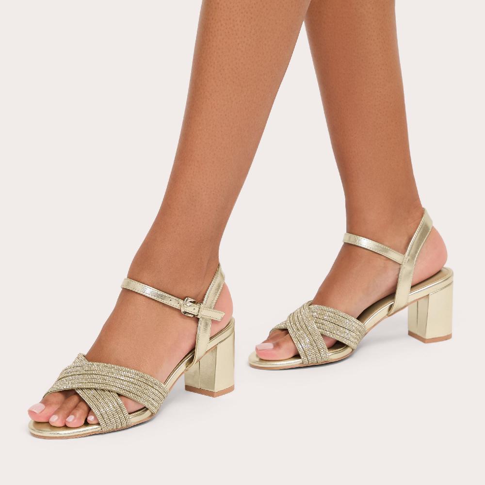 Carvela DIVINE BLOCK Gold Block Heel By CARVELA