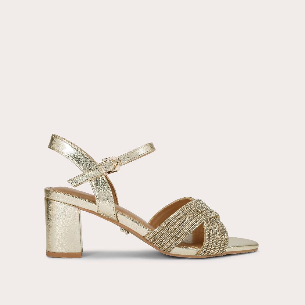 carvela DIVINE BLOCK Gold Block Heel by CARVELA