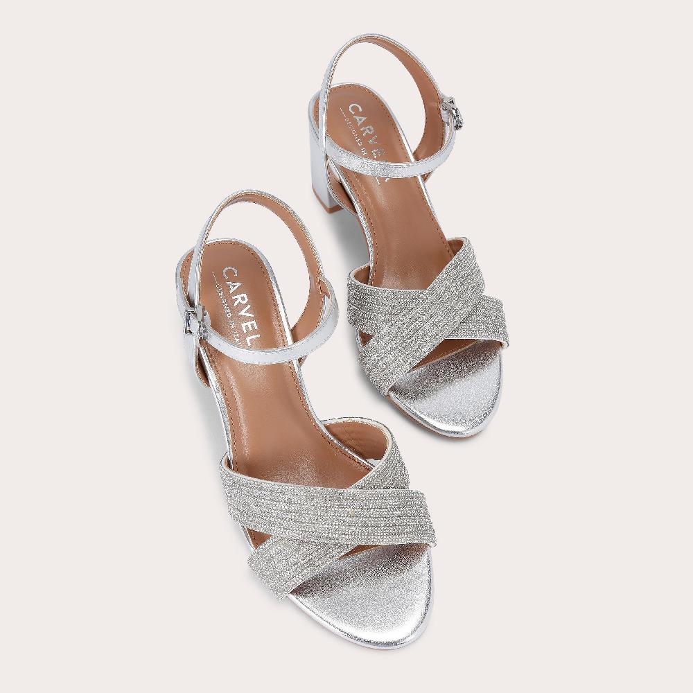 Carvela DIVINE BLOCK Silver Block Heels By CARVELA