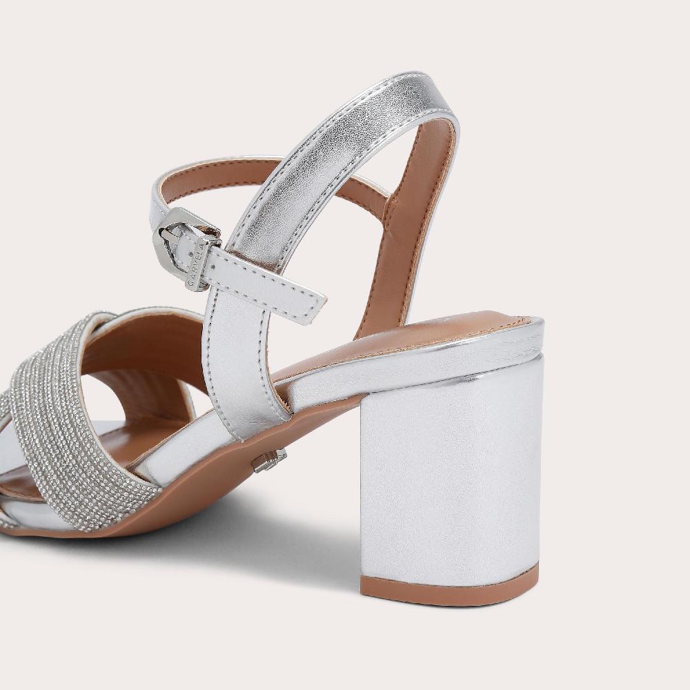 Carvela DIVINE BLOCK Silver Block Heels By CARVELA