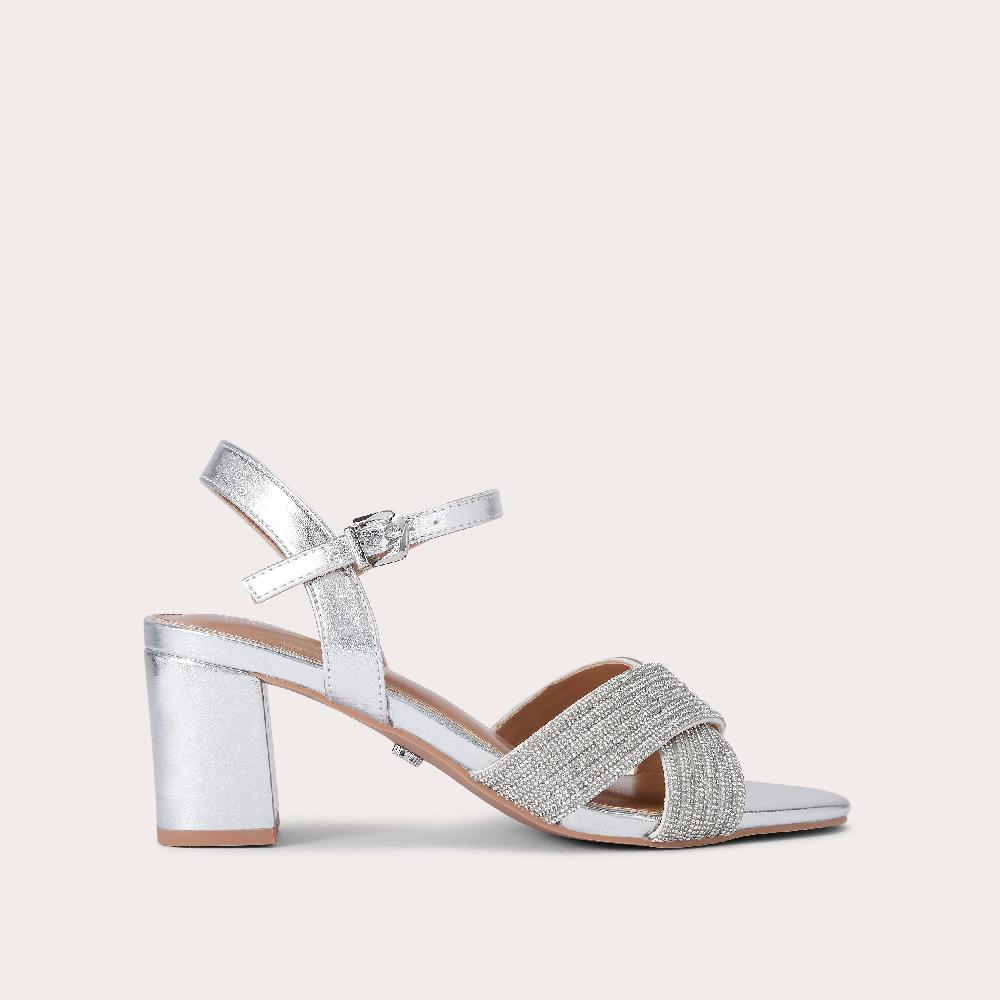 carvela DIVINE BLOCK Silver Block Heels by CARVELA
