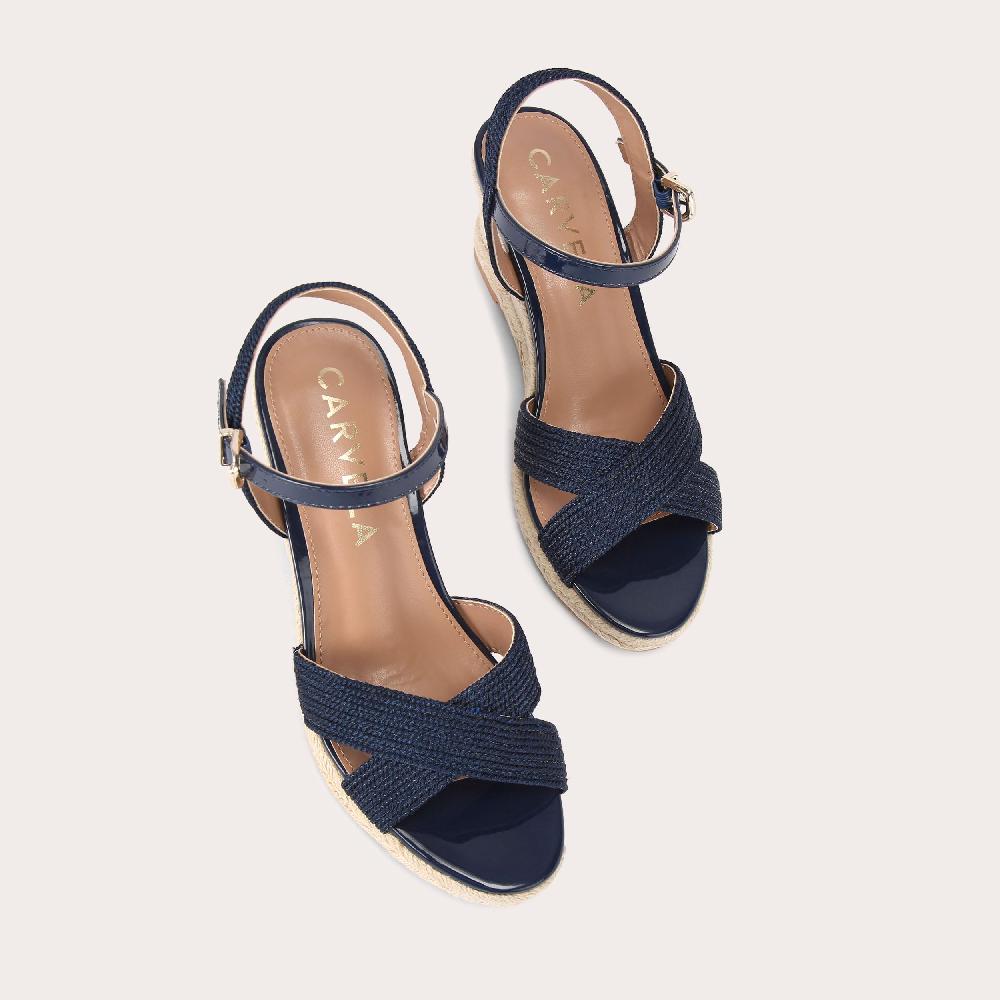Carvela DIVINE Navy Rope Wedge Heels By CARVELA