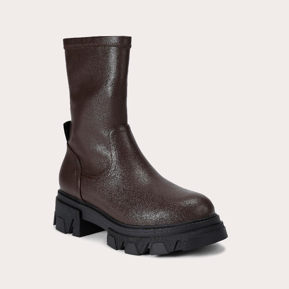 Carvela EXPLORER SOCK Brown Patent Boot By CARVELA