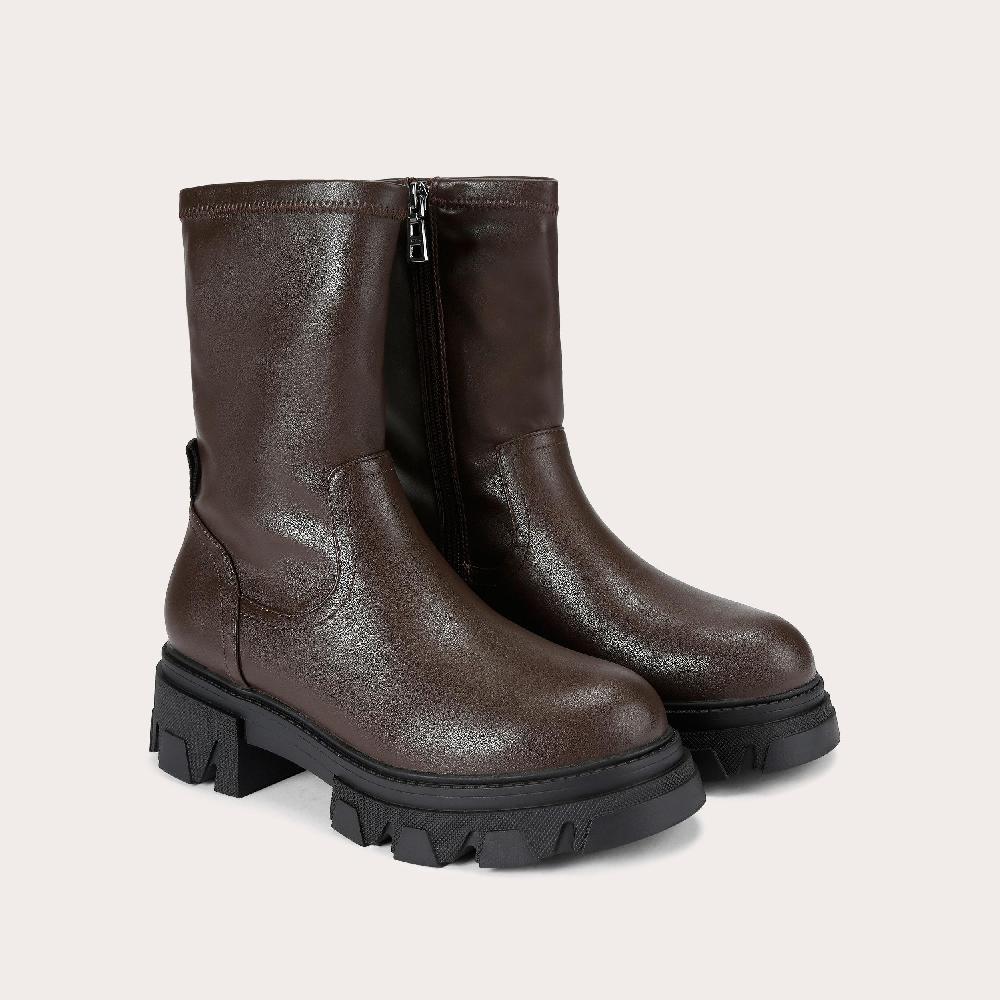 Carvela EXPLORER SOCK Brown Patent Boot By CARVELA