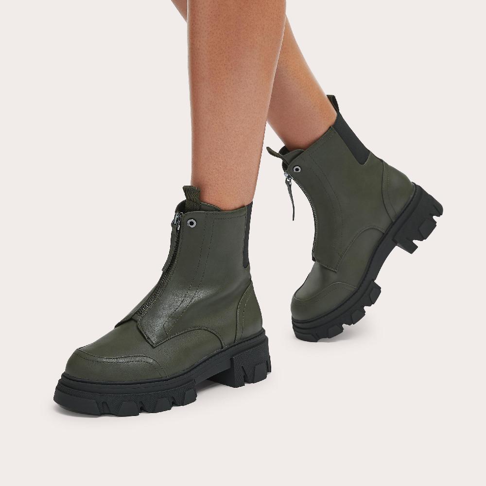 Carvela EXPLORER ZIP Khaki Chelsea Boot By CARVELA