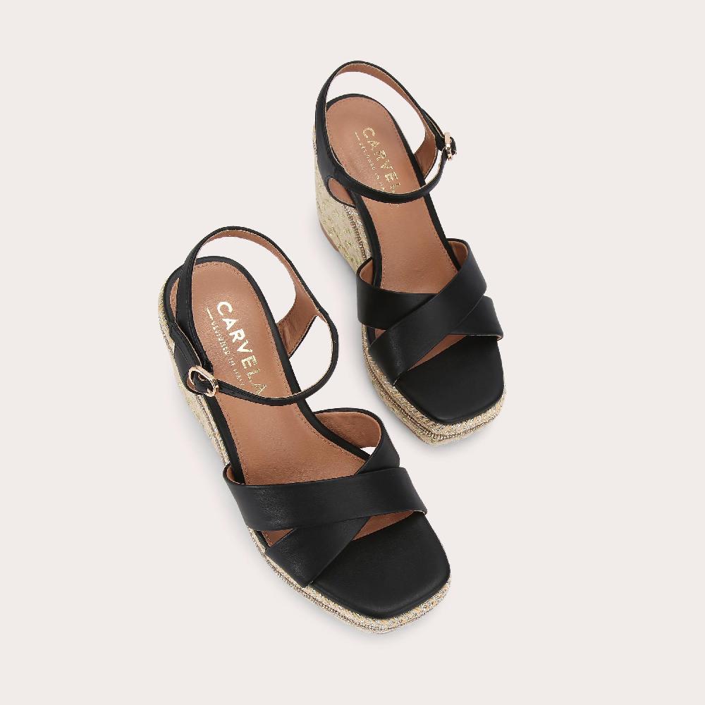 Carvela FASCINO WEDGE Black Wedge Heels By CARVELA