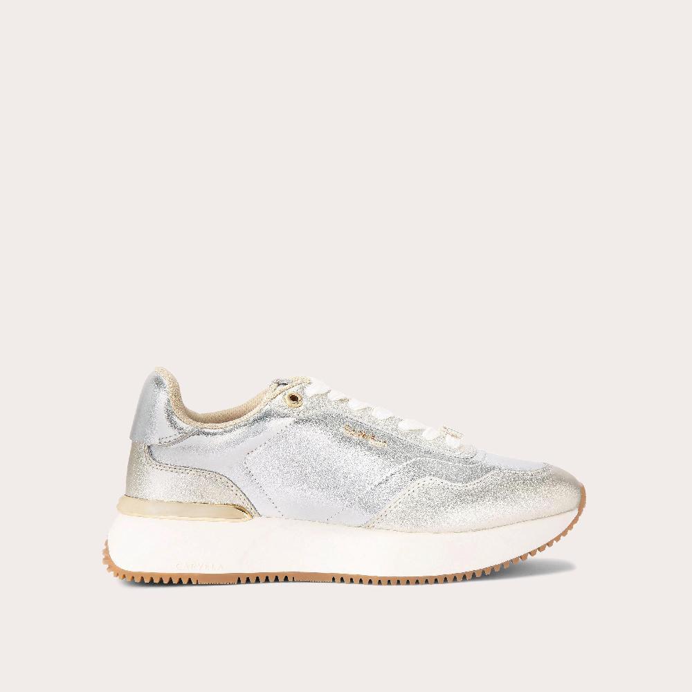carvela FLARE Silver Lace Up Trainer by CARVELA