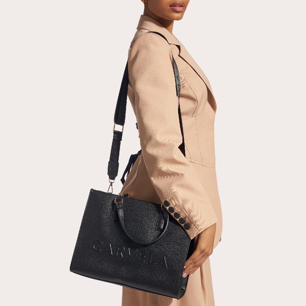 Carvela FRAME MIDI TOTE Black Tote Bag By CARVELA