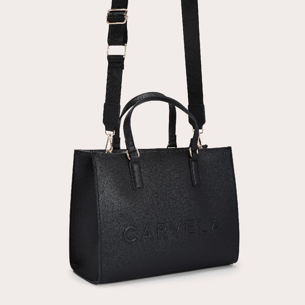 Carvela FRAME MIDI TOTE Black Tote Bag By CARVELA