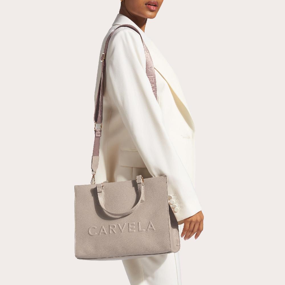 Carvela FRAME MIDI TOTE Taupe Tote Bag By CARVELA