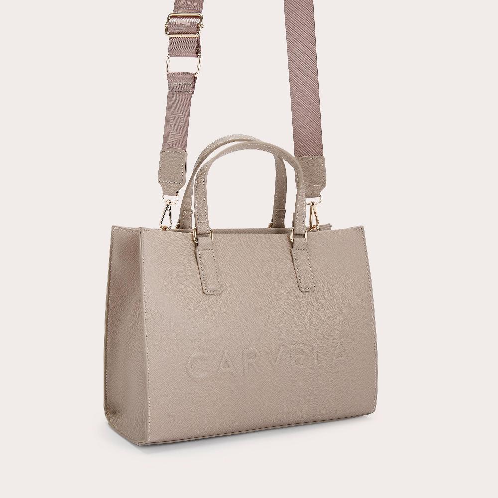 Carvela FRAME MIDI TOTE Taupe Tote Bag By CARVELA