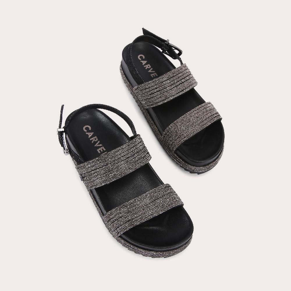 Carvela GALA FLATFORM Crystal Sandal By CARVELA