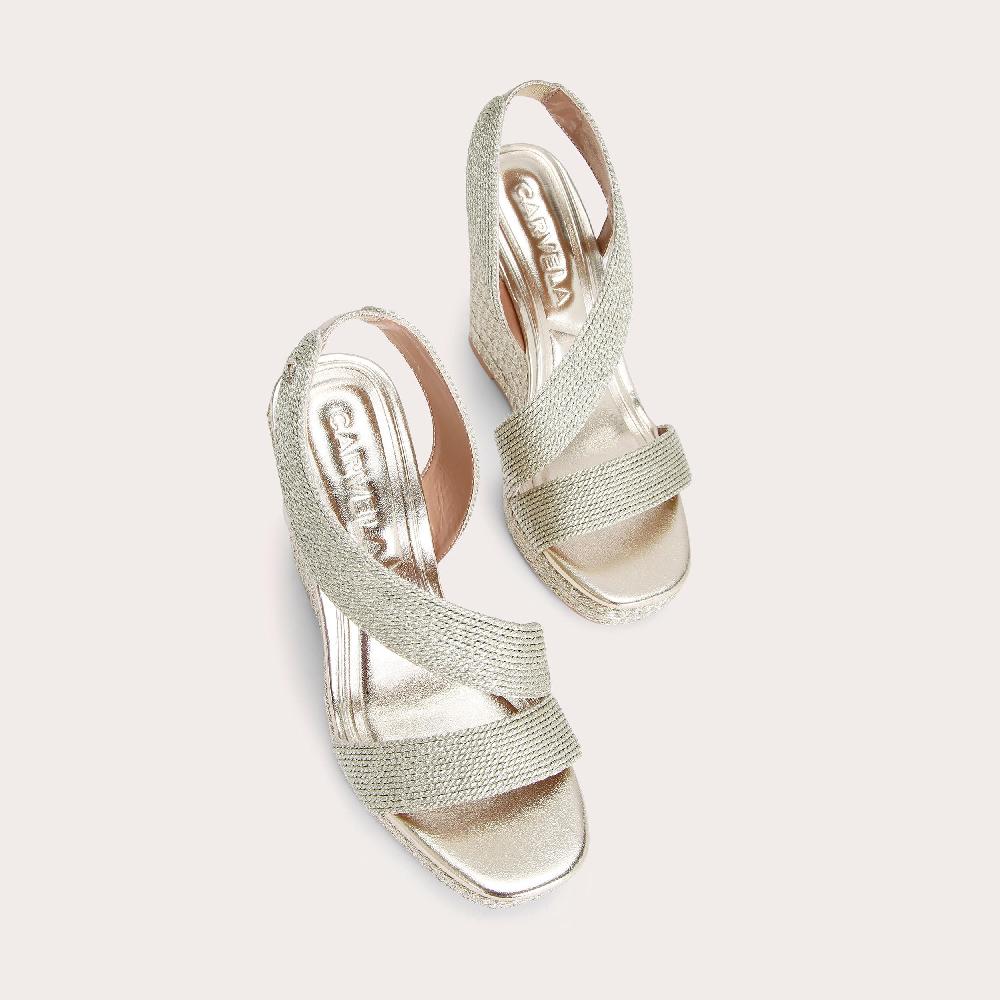 Carvela GALA WEDGE 110 Gold Heels By CARVELA