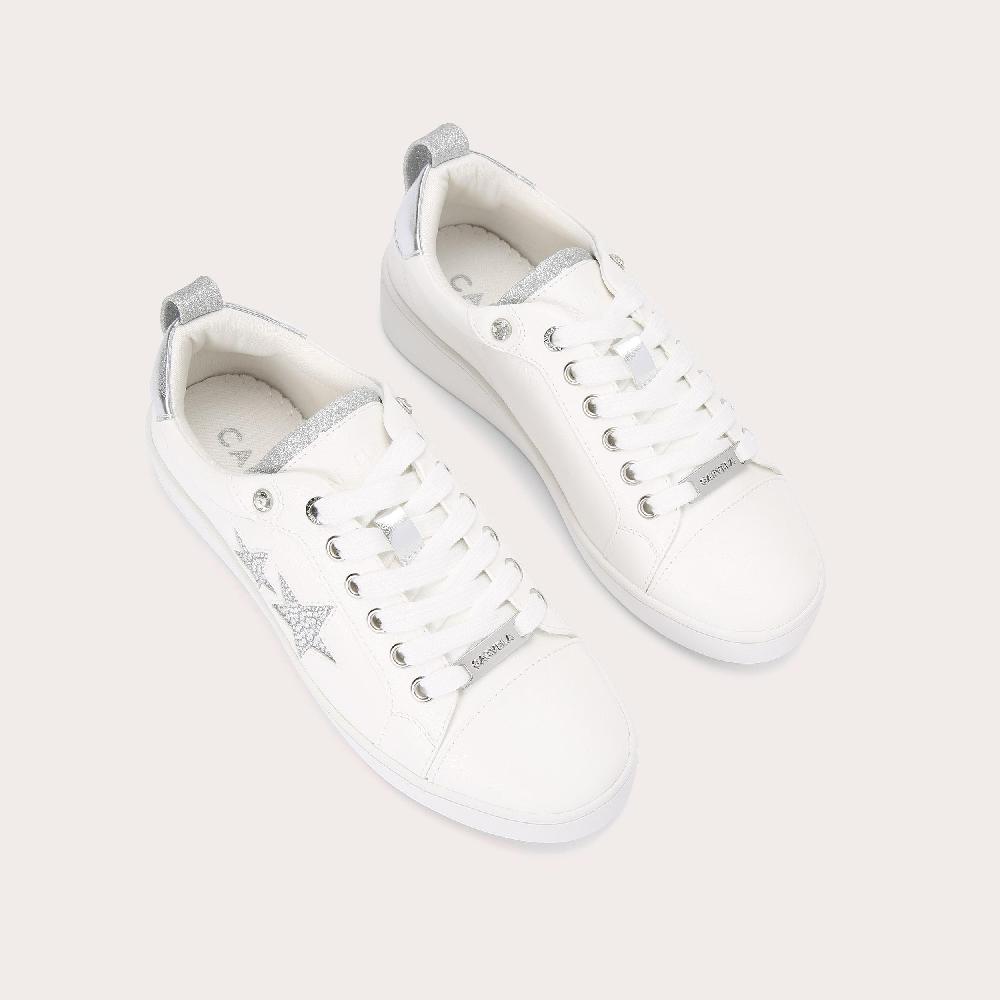 Carvela GALAXY White Glitter Sneaker By CARVELA
