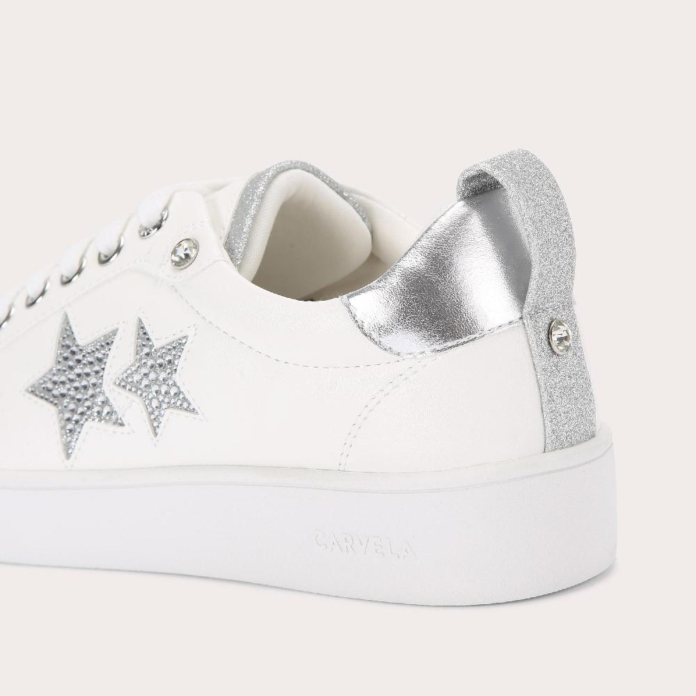 Carvela GALAXY White Glitter Sneaker By CARVELA