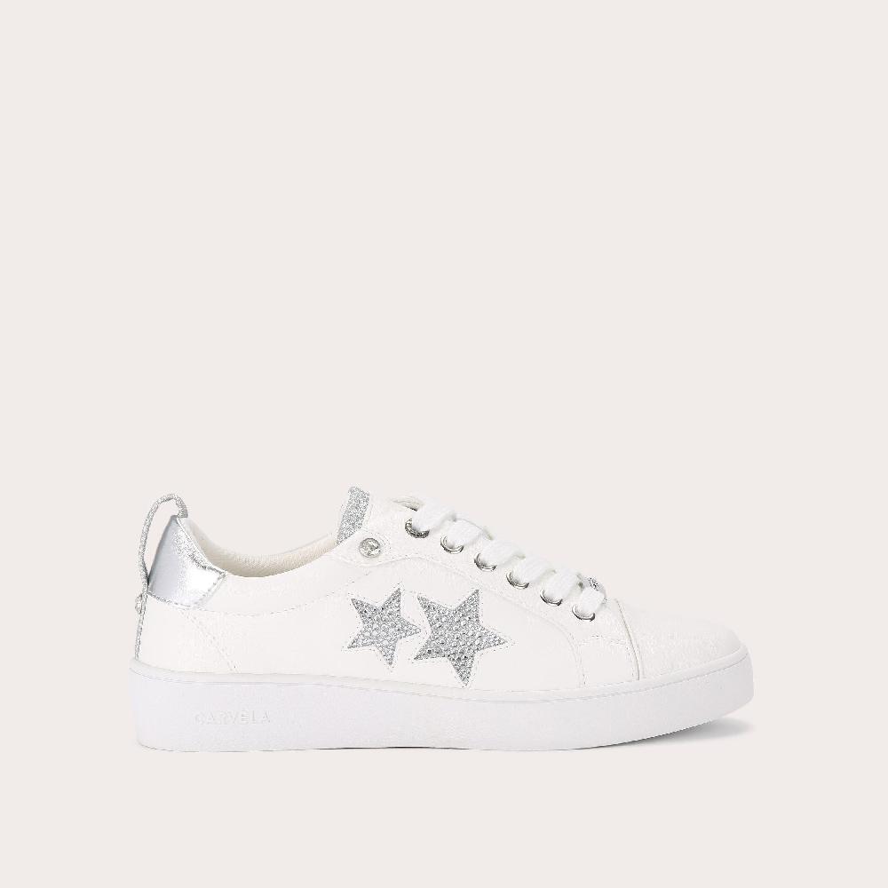 carvela GALAXY White Glitter Sneaker by CARVELA