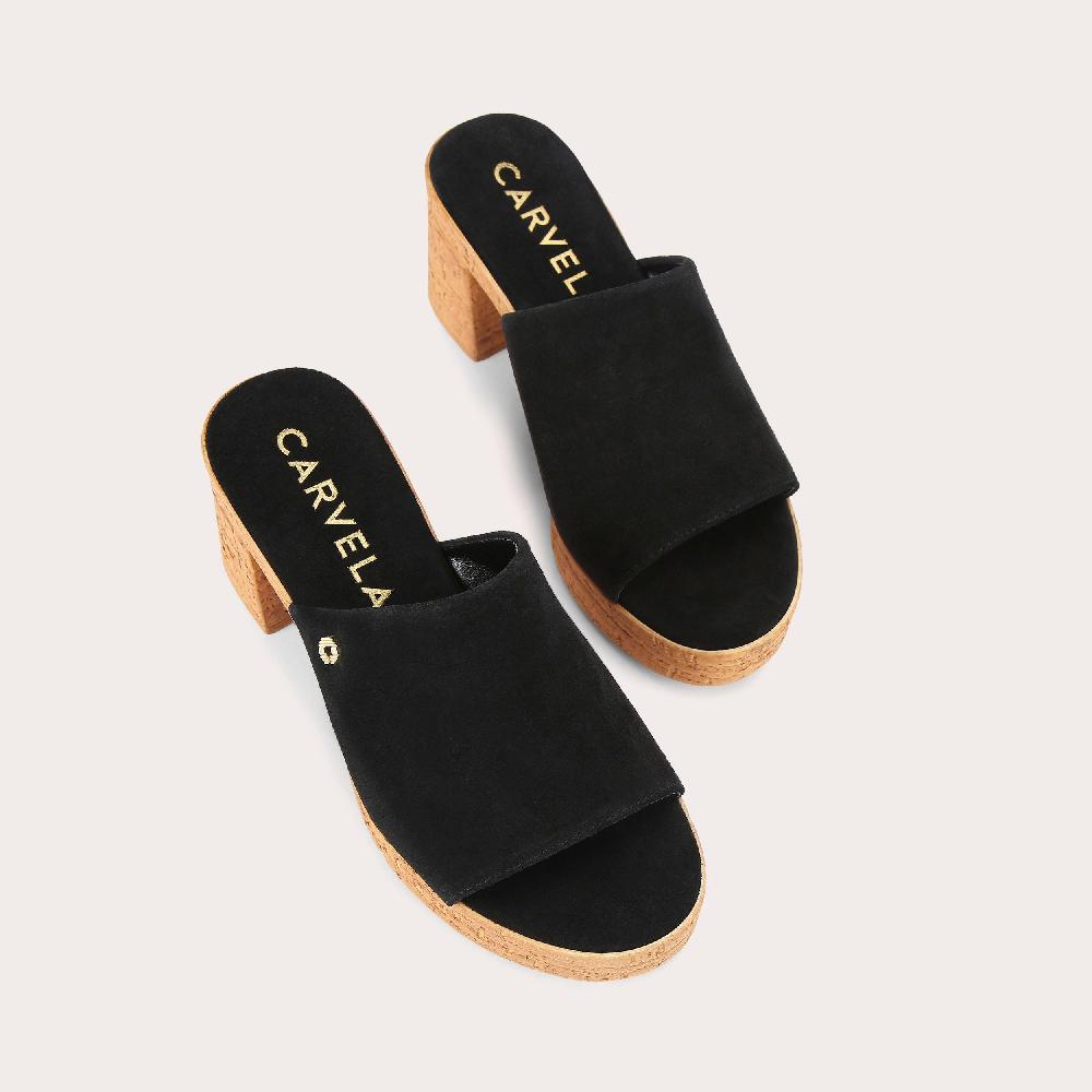 Carvela GENOVA Black Suede Cork Heels By CARVELA