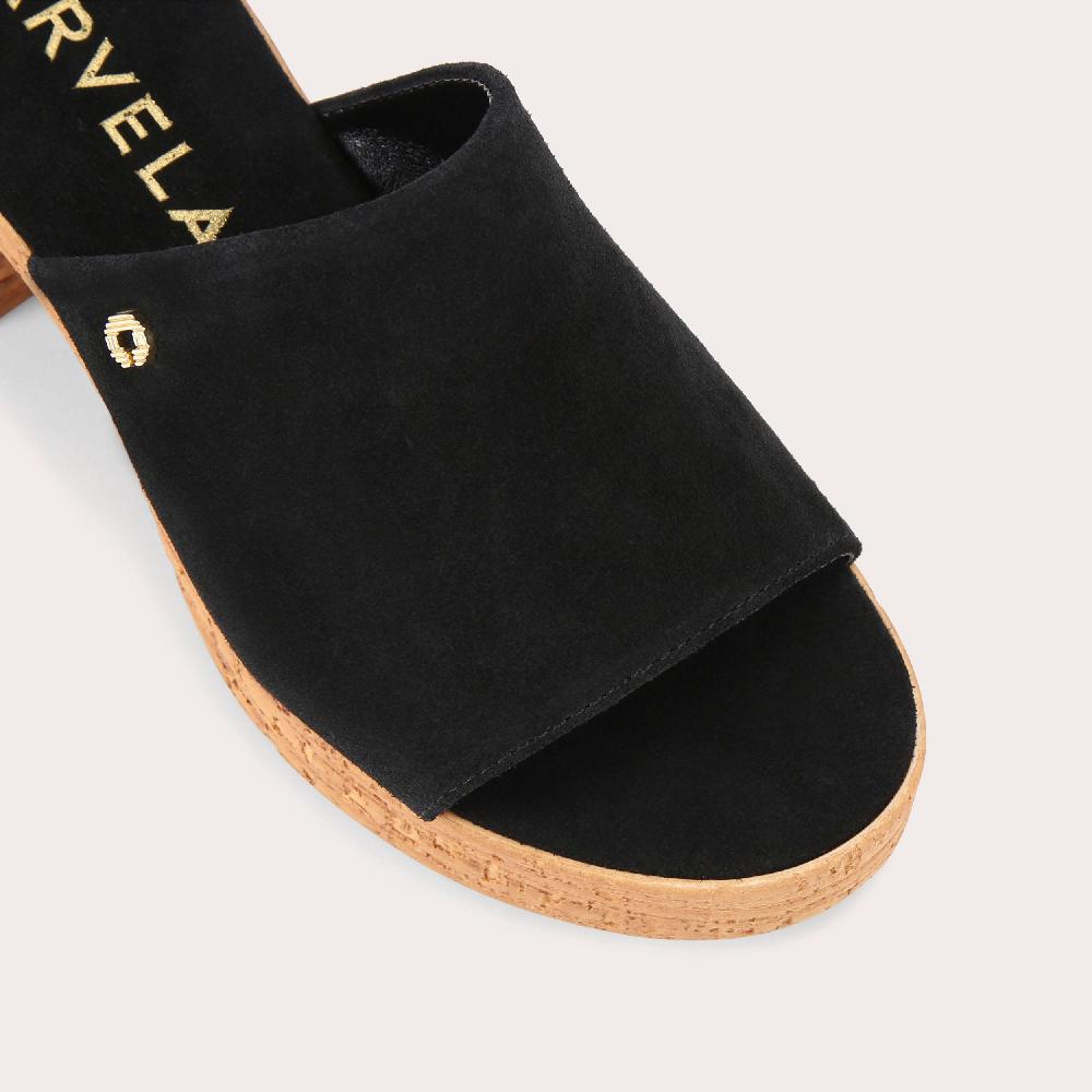Carvela GENOVA Black Suede Cork Heels By CARVELA