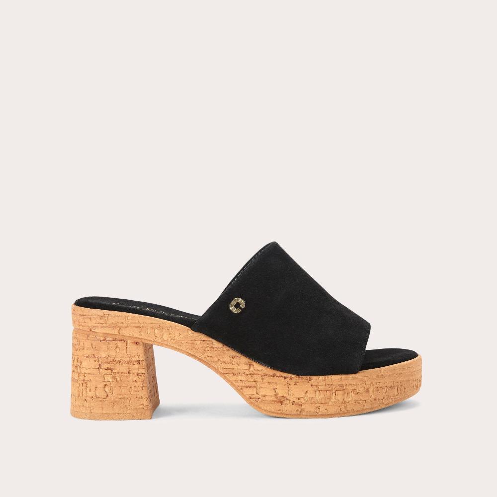 carvela GENOVA Black Suede Cork Heels by CARVELA