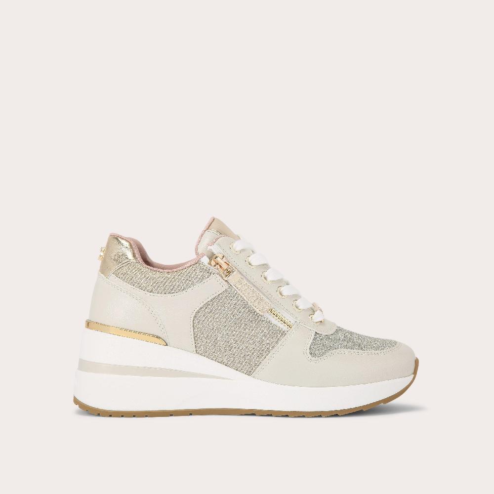 carvela HIGH RISE Gold Fabric Trainer by CARVELA