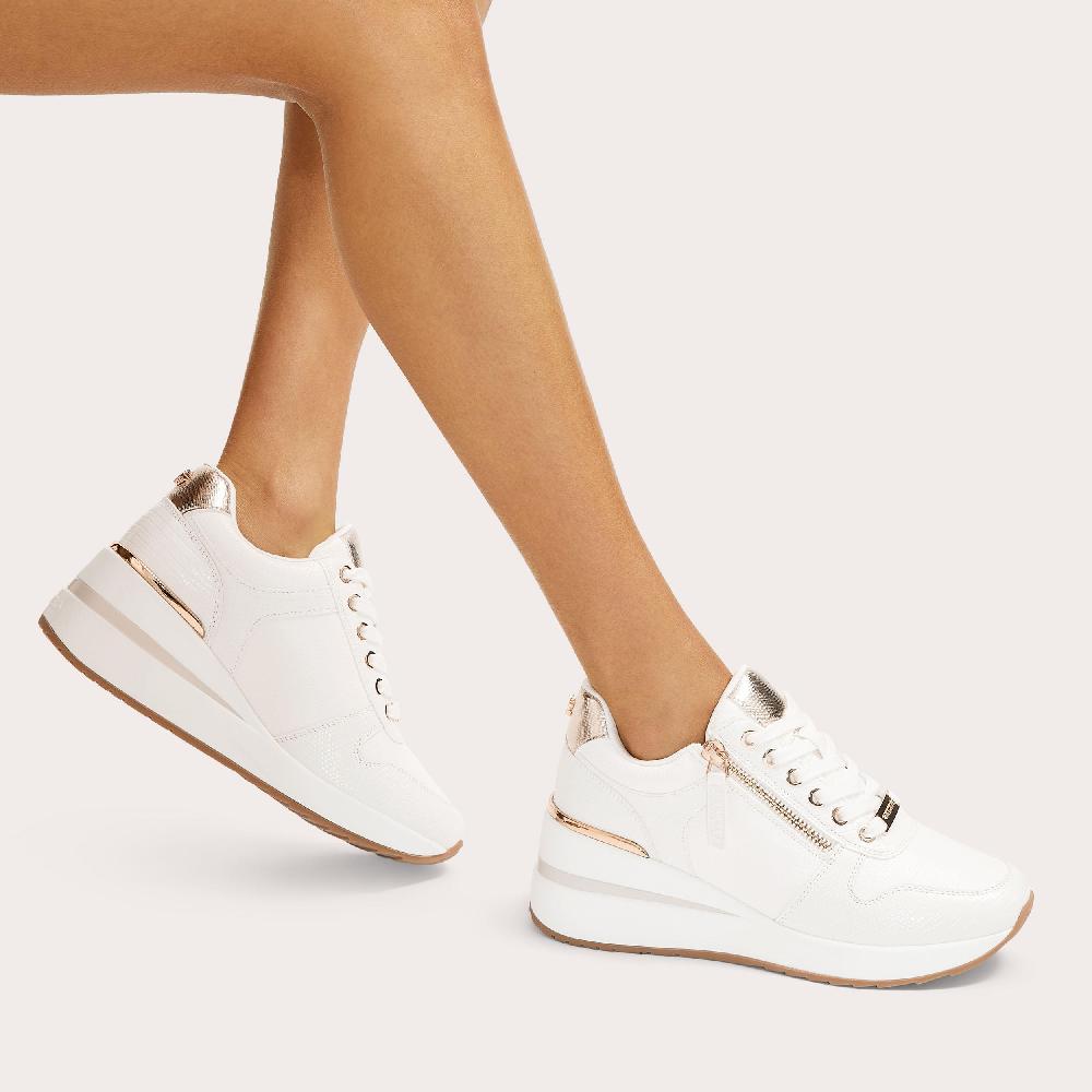 Carvela HIGH RISE White Lizard Trainer By CARVELA