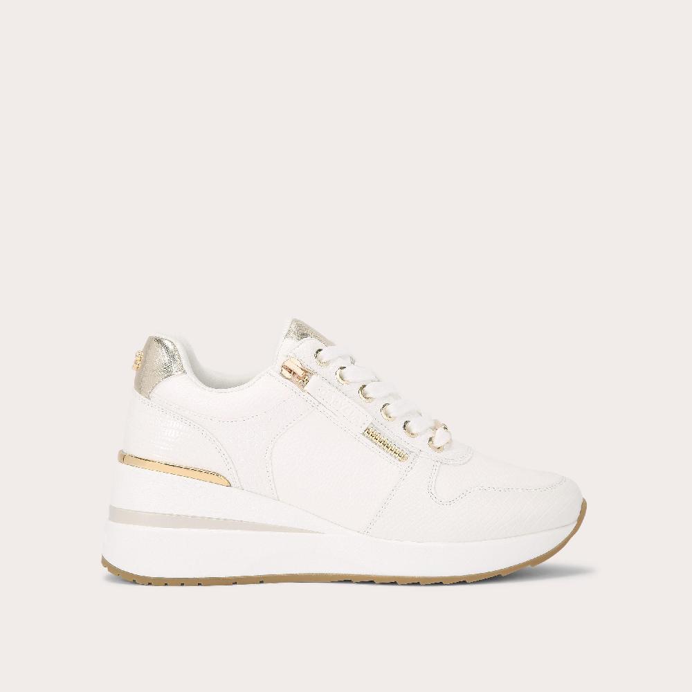 carvela HIGH RISE White Lizard Trainer by CARVELA