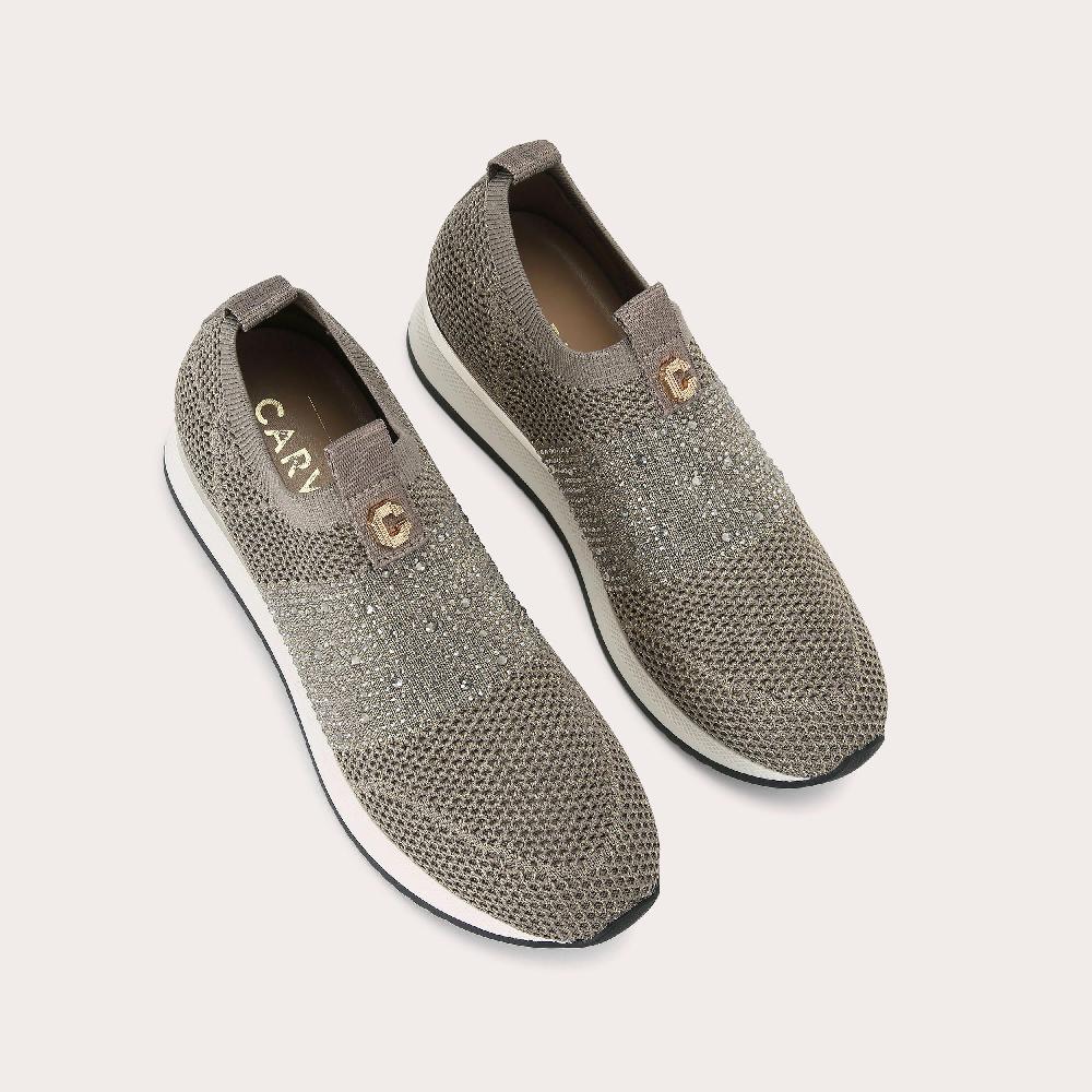 Carvela JANEIRO 2 GREY SLIP ON TRAINERS By CARVELA