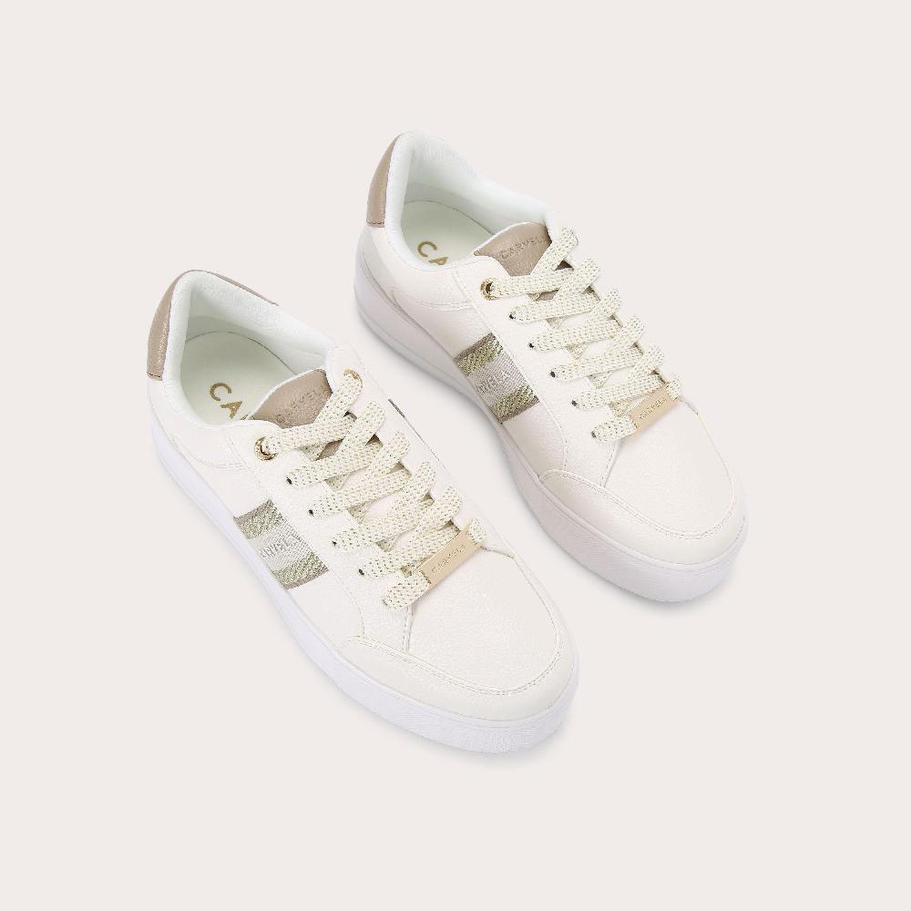 Carvela JIVE TAPE White Gold Trainer By CARVELA
