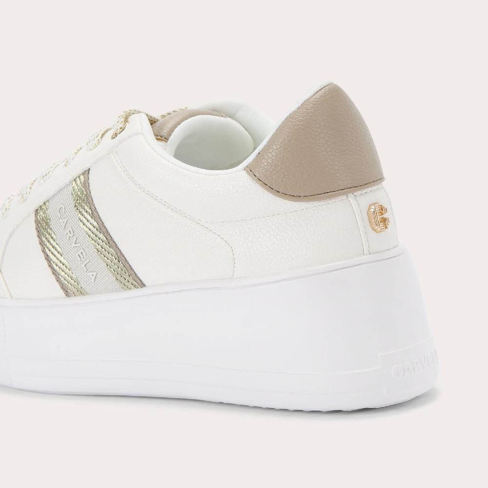 Carvela JIVE TAPE White Gold Trainer By CARVELA