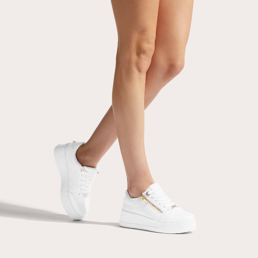Carvela JIVE ZIP White Lace Up Trainer By CARVELA